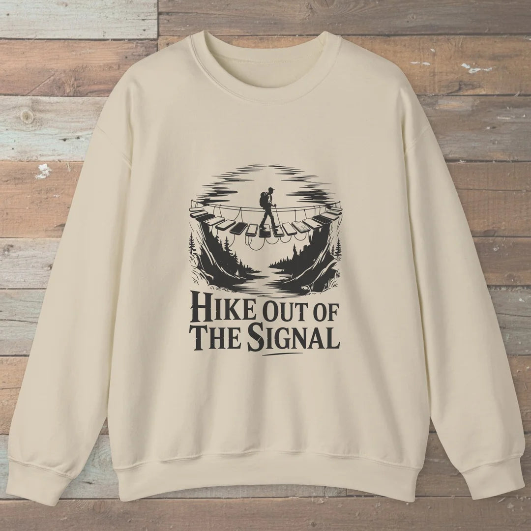 Hike Out Of The Signal Sweatshirt Sand Outdoor Nature Tee