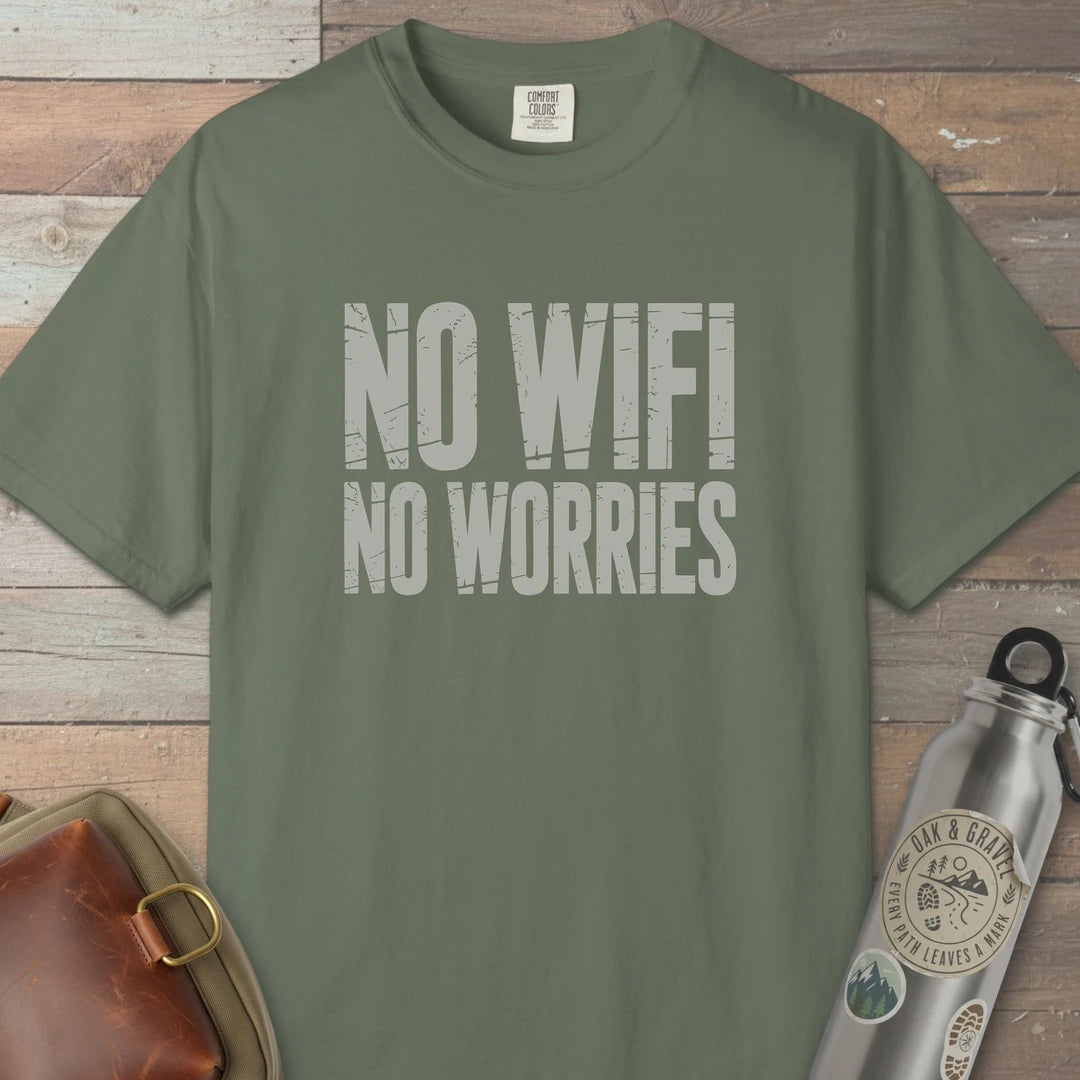 No Wifi No Worries Trail T-Shirt Moss Outdoor Nature Tee