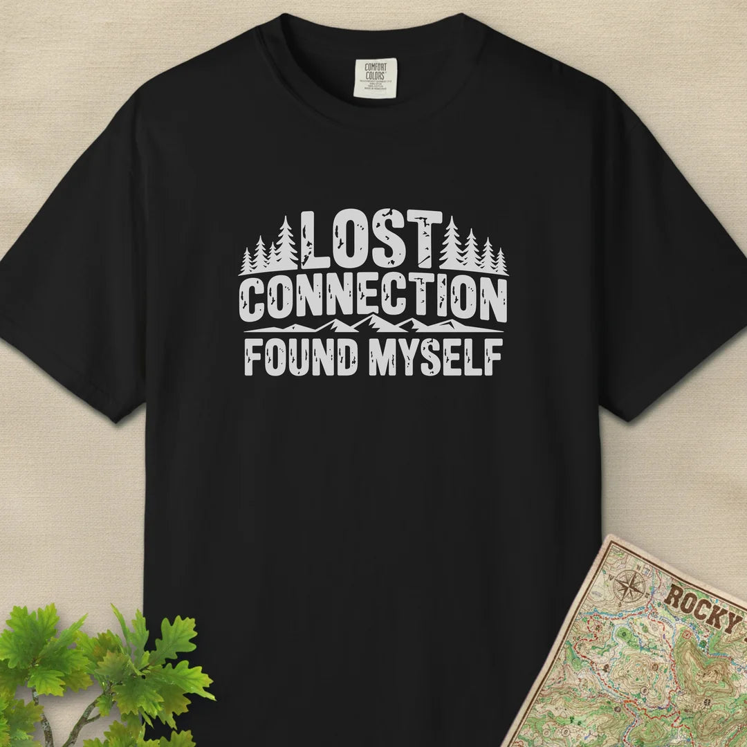 Lost Connection Found Myself T-Shirt Black Outdoor Nature Tee