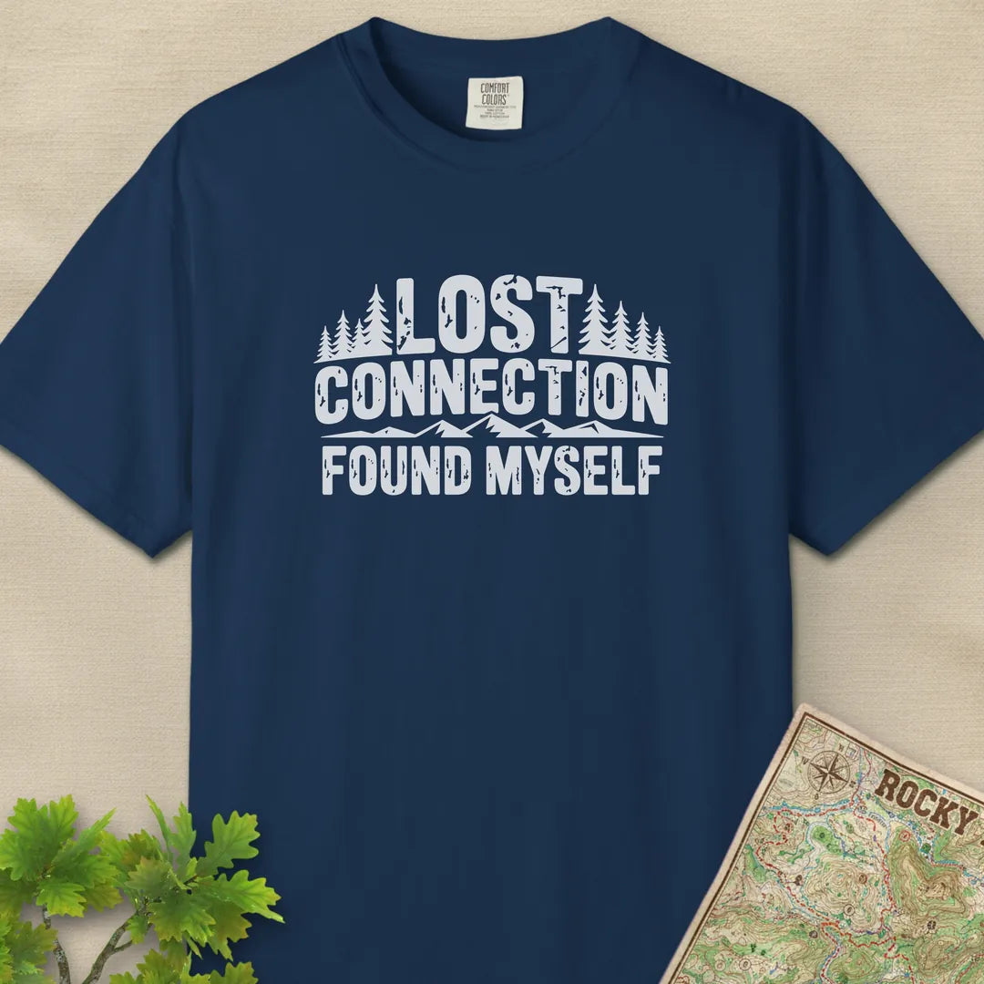 Lost Connection Found Myself T-Shirt Navy Outdoor Nature Tee