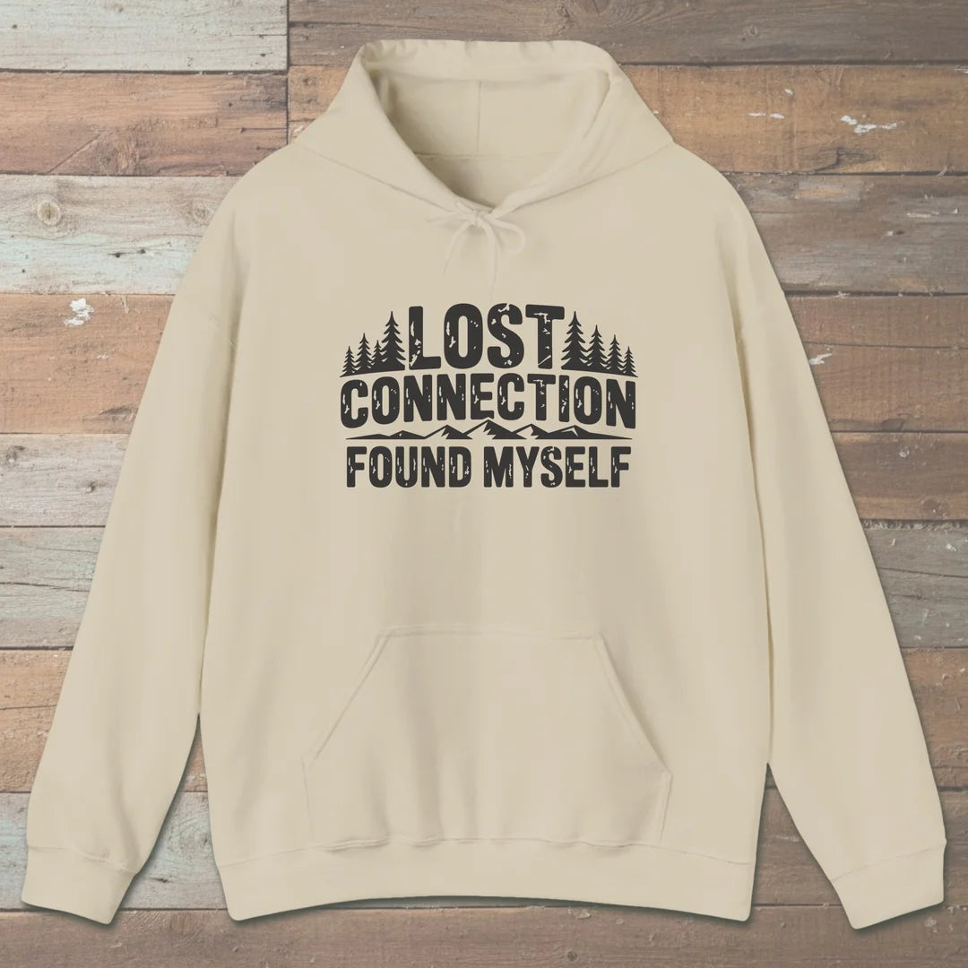 Lost Connection Found Myself Hoodie Sand Outdoor Nature Tee