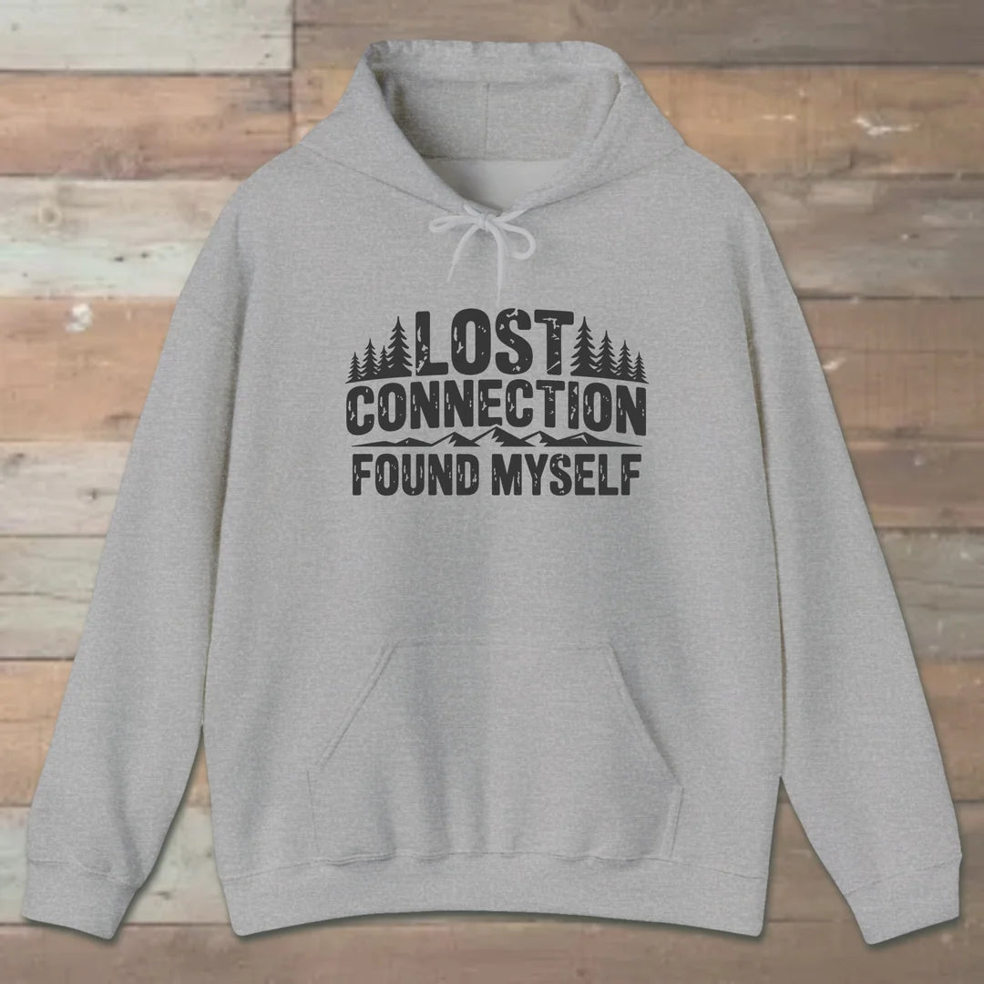 Lost Connection Found Myself Hoodie Sport Grey Outdoor Nature Tee