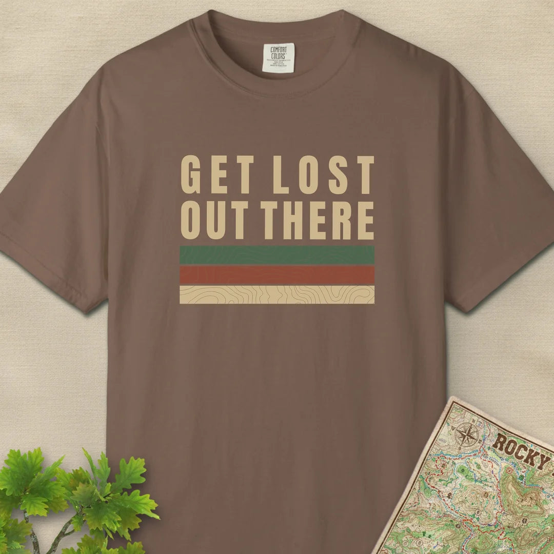 Get Lost Out There Trail T-Shirt Espresso Outdoor Nature Tee