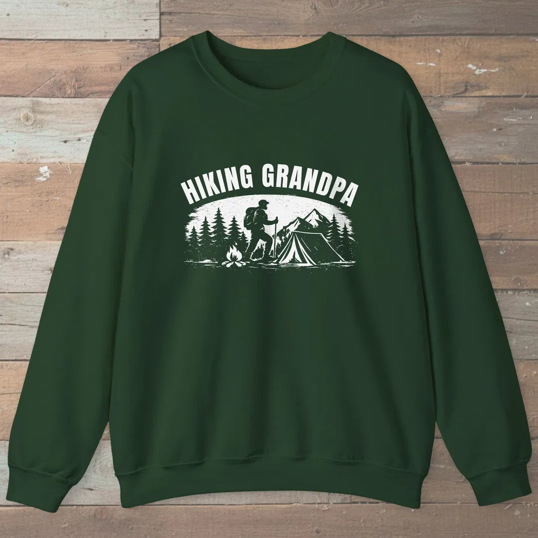 Trailside Grandpa Sweatshirt Forest Green Outdoor Nature Tee