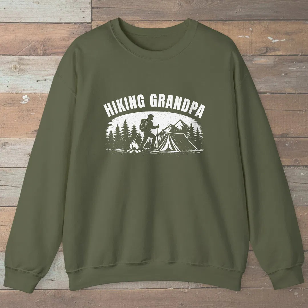 Trailside Grandpa Sweatshirt Military Green Outdoor Nature Tee