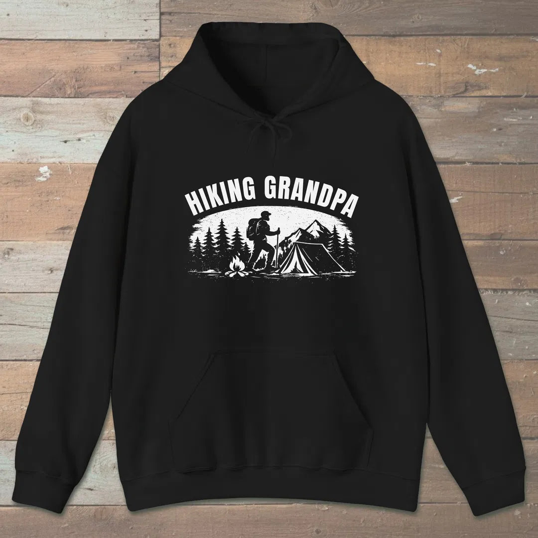 Trailside Grandpa Hoodie Black Outdoor Nature Tee