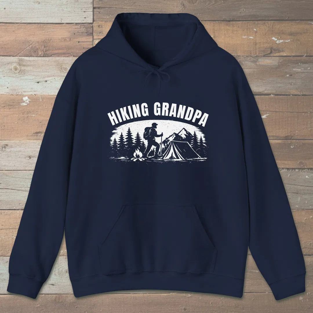 Trailside Grandpa Hoodie Navy Outdoor Nature Tee