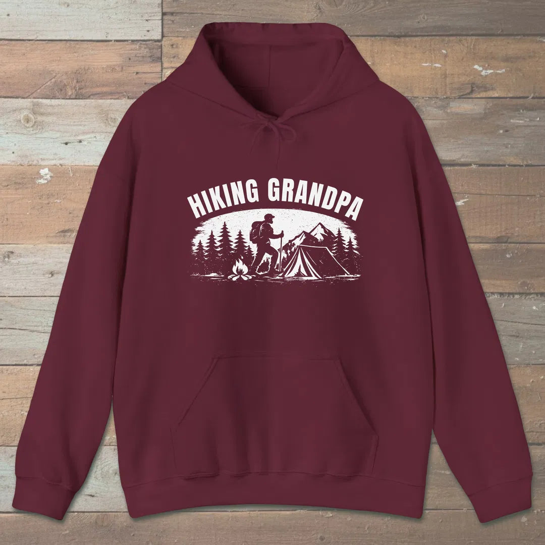 Trailside Grandpa Hoodie Maroon Outdoor Nature Tee