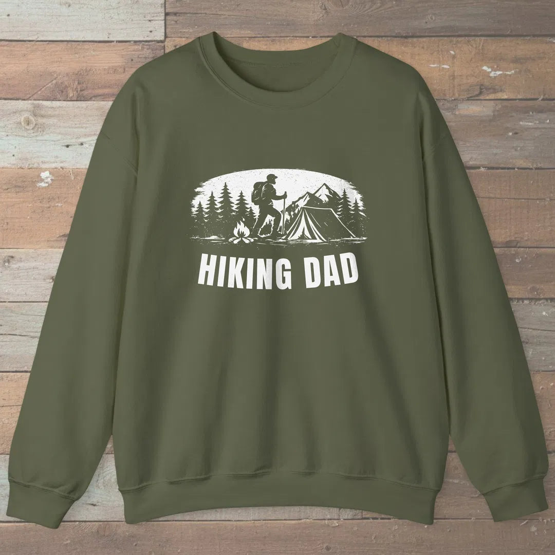 Trailside Dad Sweatshirt Military Green Outdoor Nature Tee