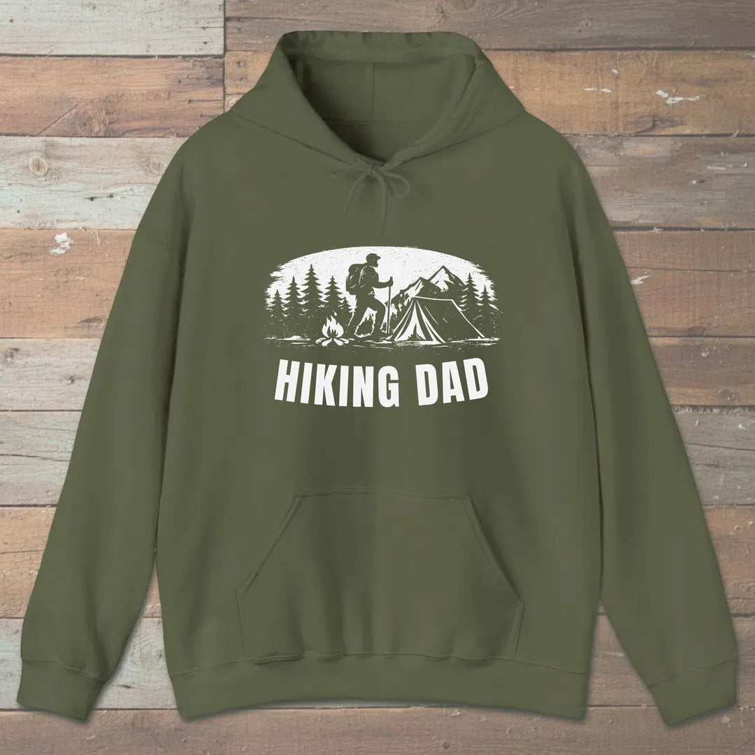 Trailside Dad Hoodie Military Green Outdoor Nature Tee