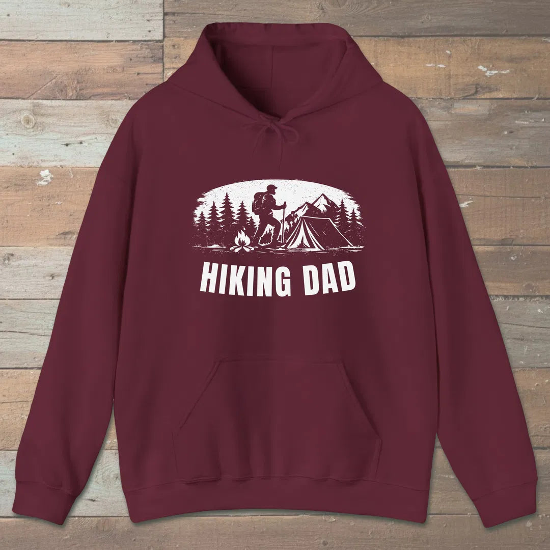 Trailside Dad Hoodie Maroon Outdoor Nature Tee