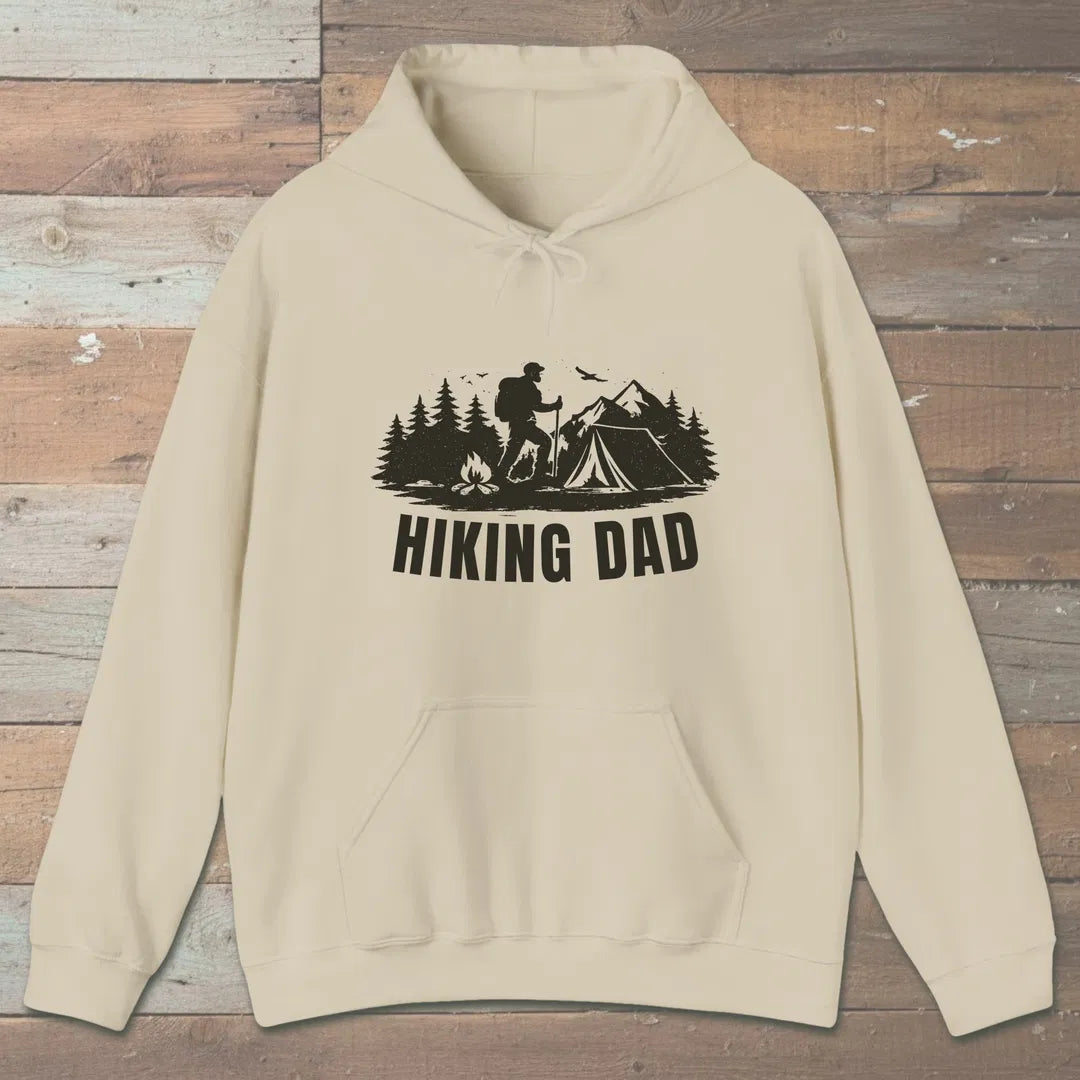Trailside Dad Hoodie Sand Outdoor Nature Tee