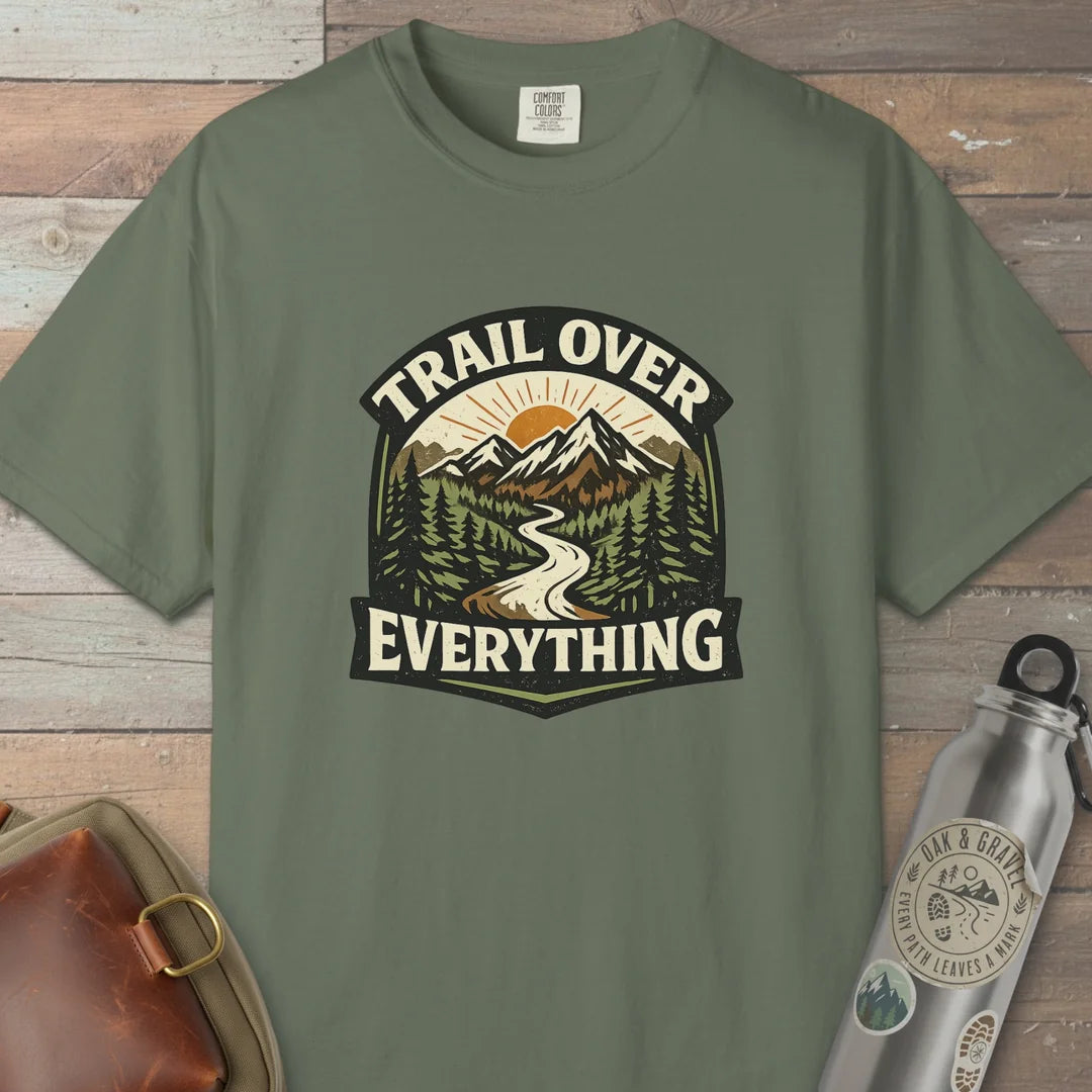 Trail Over Everything T-Shirt Moss Outdoor Nature Tee