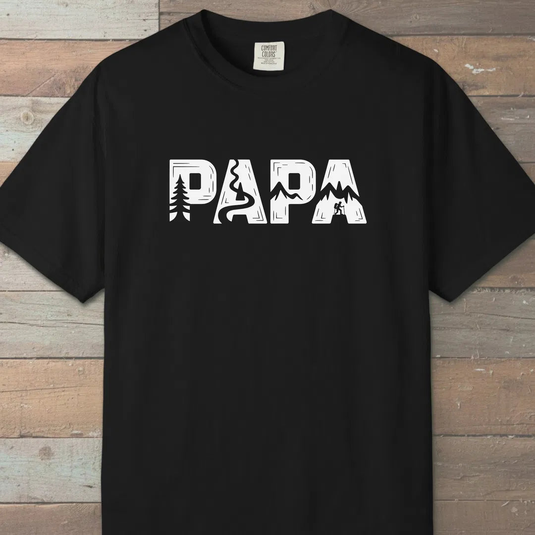 Trail Papa T-Shirt Black Outdoor Nature Tee