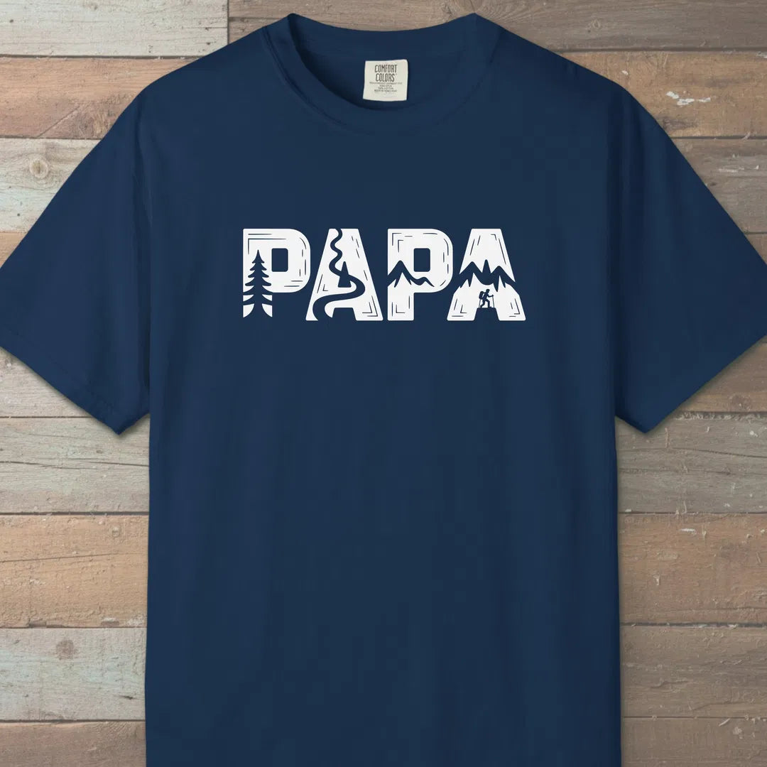 Trail Papa T-Shirt Navy Outdoor Nature Tee