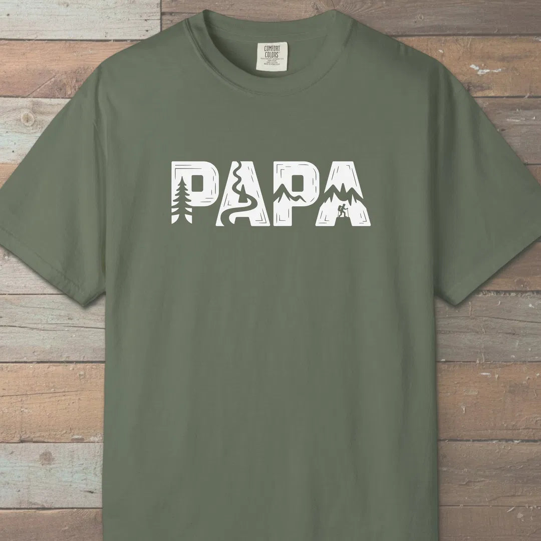 Trail Papa T-Shirt Moss Outdoor Nature Tee