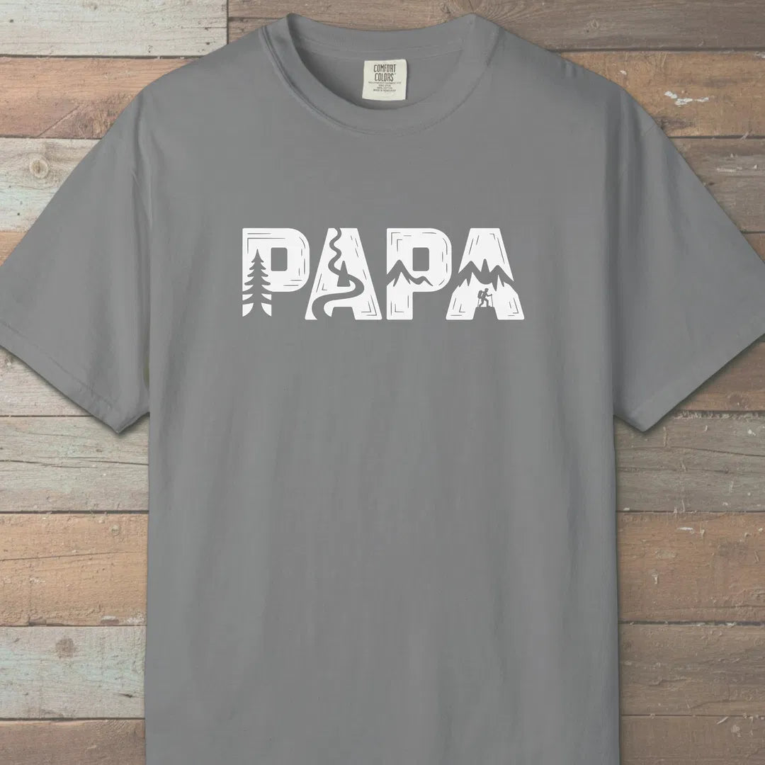Trail Papa T-Shirt Grey Outdoor Nature Tee
