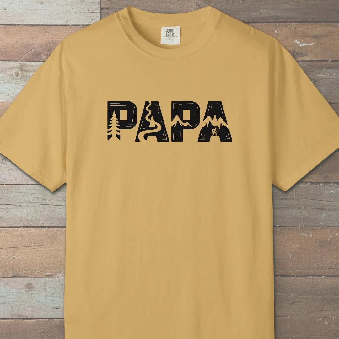 Trail Papa T-Shirt Mustard Outdoor Nature Tee