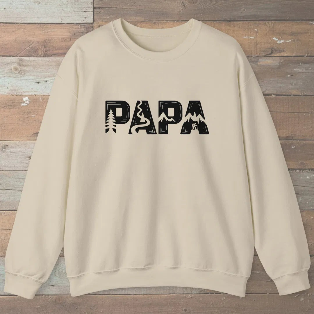 Trail Papa Sweatshirt Sand Outdoor Nature Tee