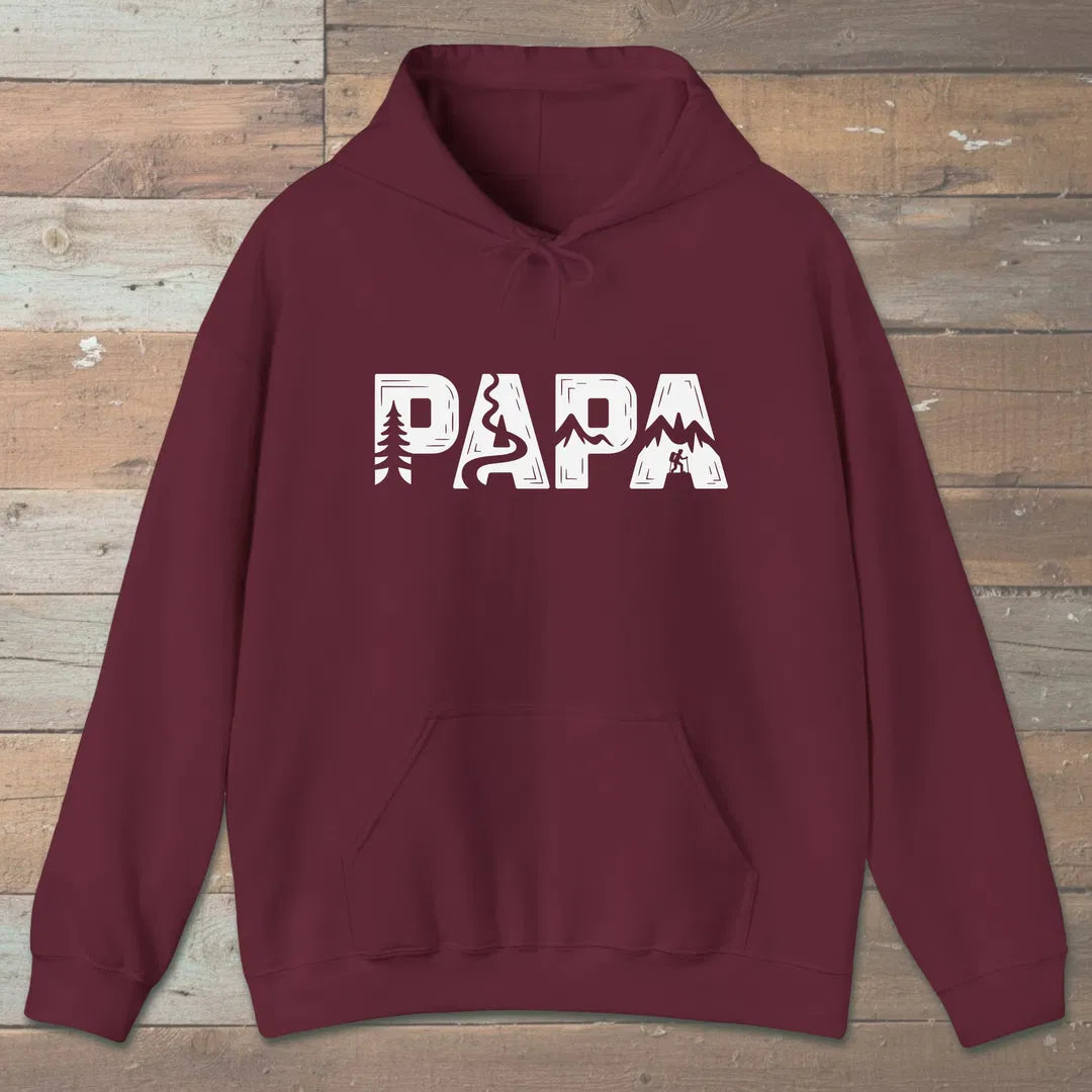 Trail Papa Hoodie Maroon Outdoor Nature Tee