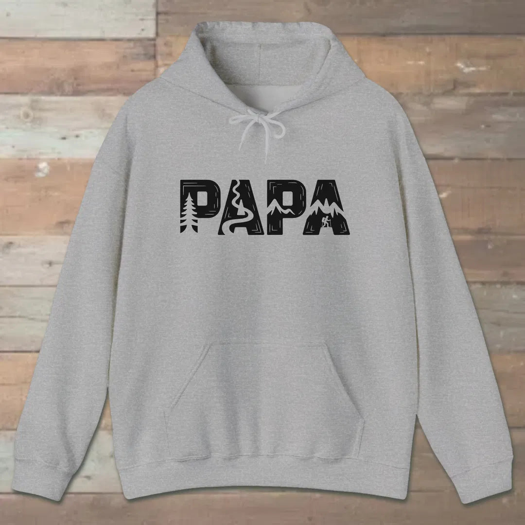 Trail Papa Hoodie Sport Grey Outdoor Nature Tee