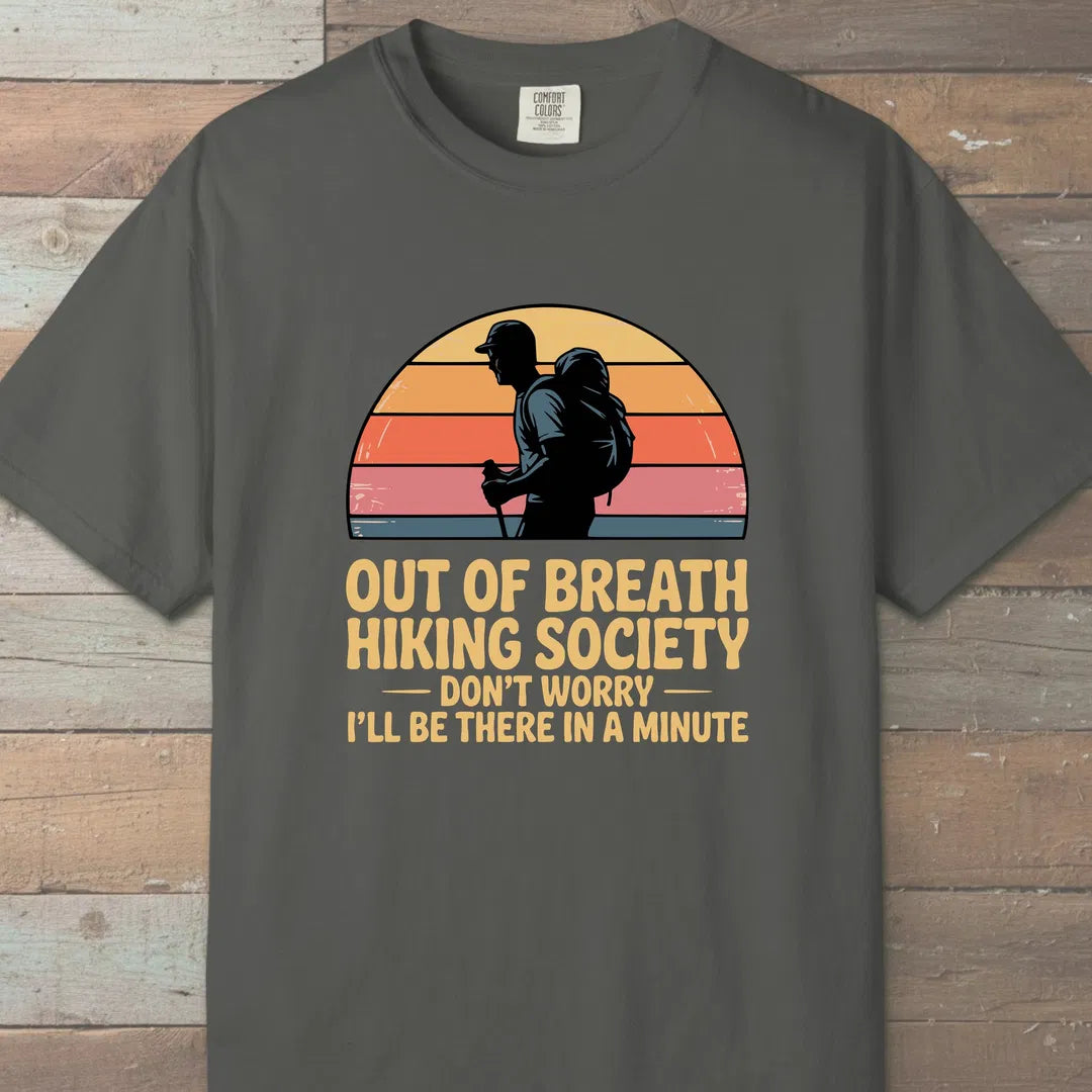 Out Of Breath Hiking Society Sunset T-Shirt Pepper Outdoor Nature Tee