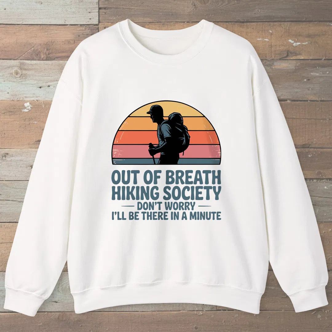Out Of Breath Hiking Society Sunset Sweatshirt White Outdoor Nature Tee