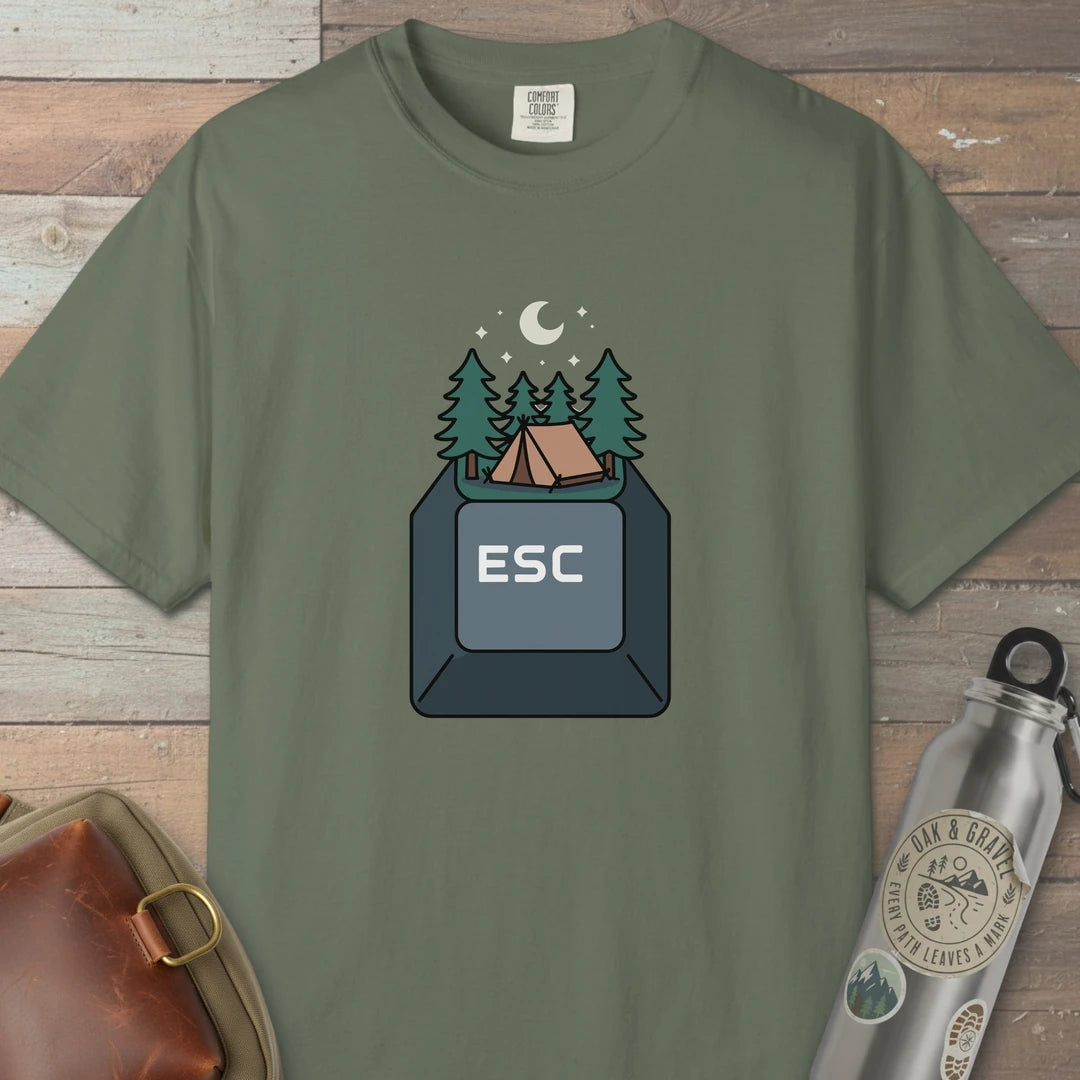 Escape To Camp T-Shirt Moss Outdoor Nature Tee