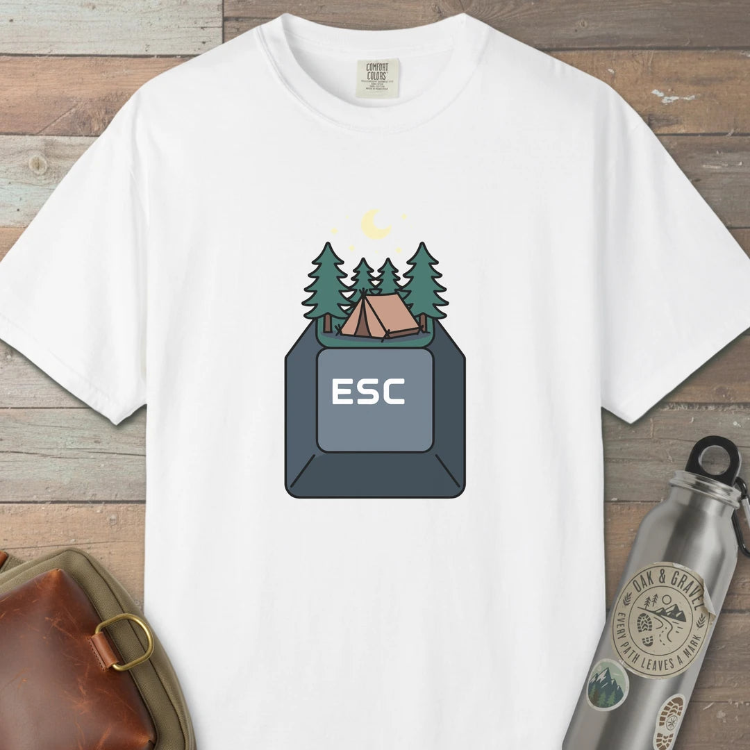 Escape To Camp T-Shirt White Outdoor Nature Tee