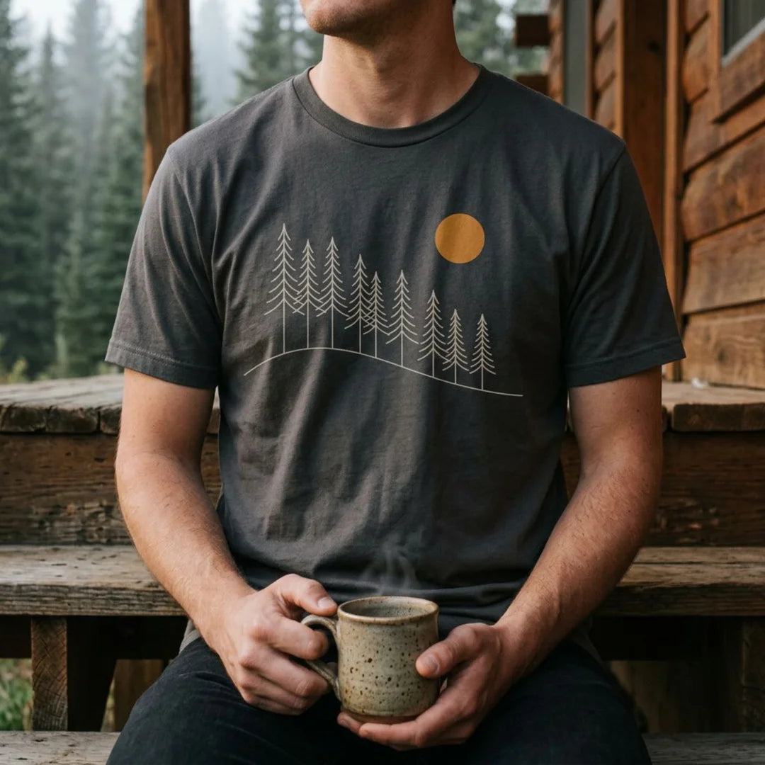 Sunrise Pine Ridge T-Shirt Outdoor Nature Tee