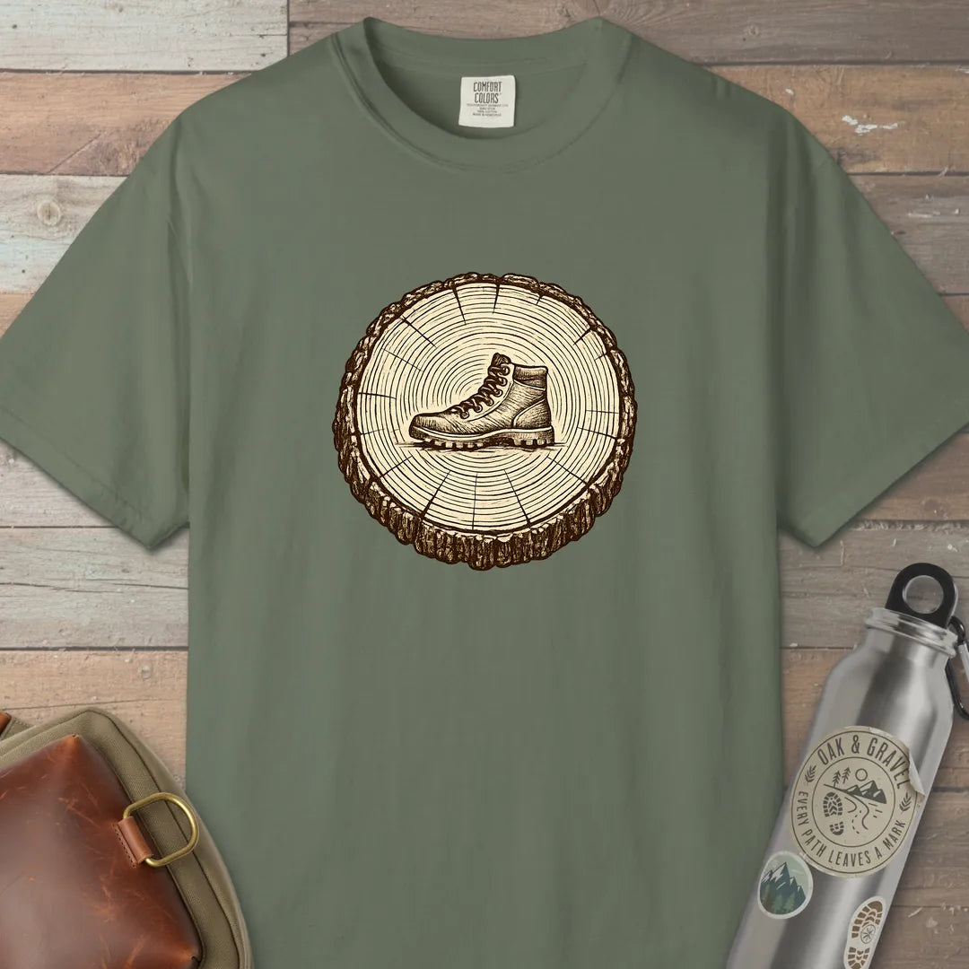 Stump Boot T-Shirt Moss Outdoor Nature Tee