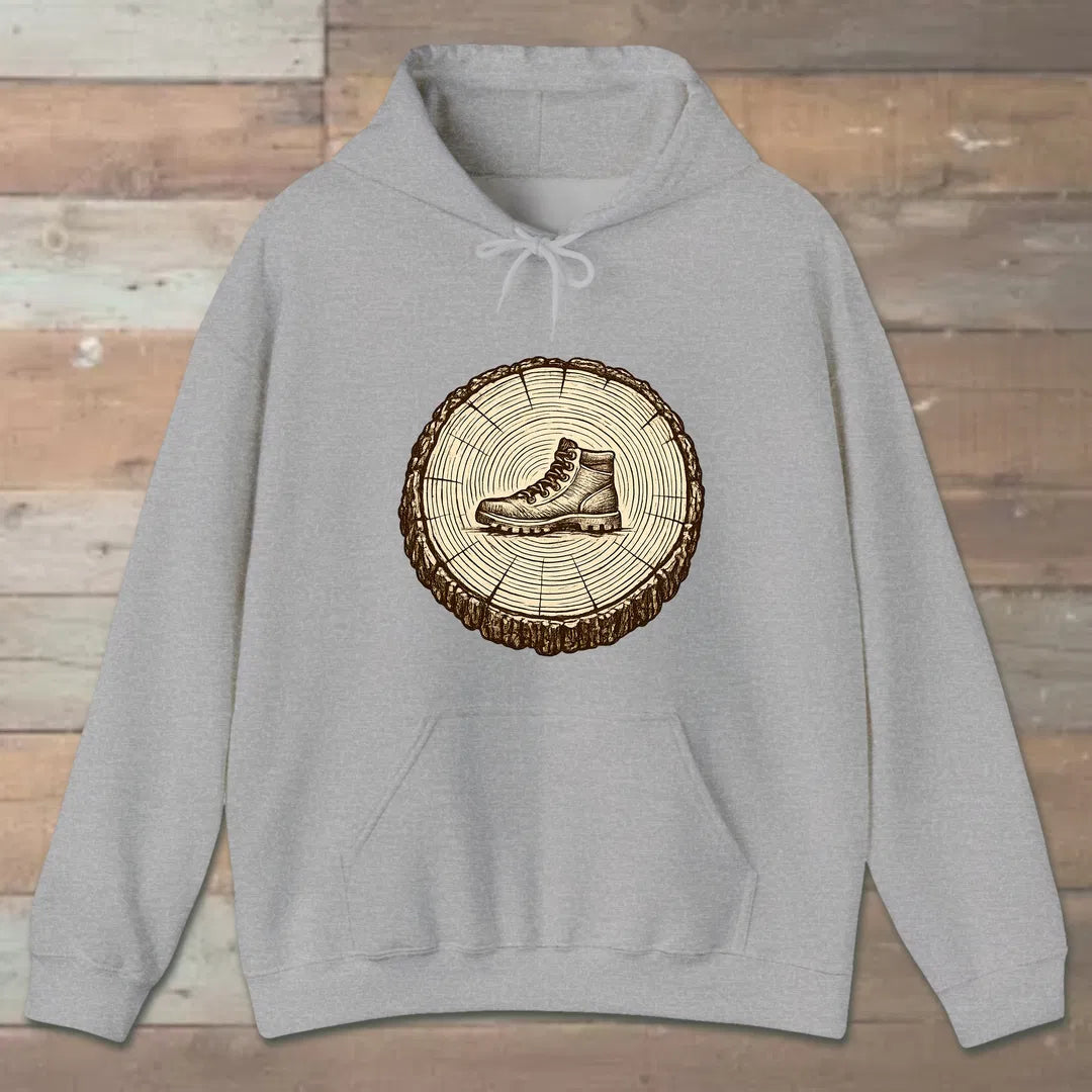 Stump Boot Hoodie Sport Grey Outdoor Nature Tee