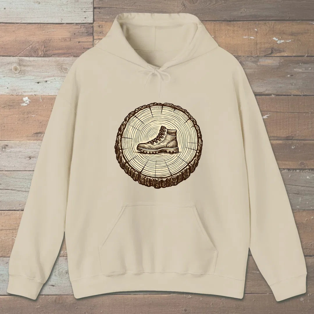 Stump Boot Hoodie Sand Outdoor Nature Tee