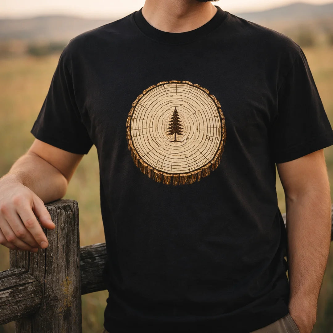 Stump Tree T-Shirt Outdoor Nature Tee