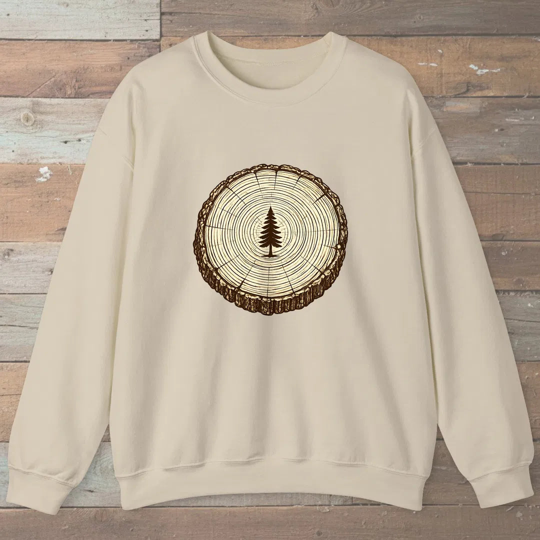 Stump Tree Sweatshirt Sand Outdoor Nature Tee