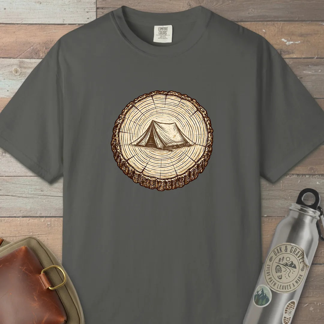Stump Tent T-Shirt Pepper Outdoor Nature Tee