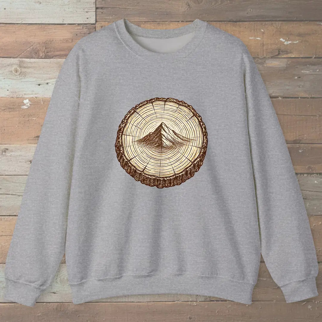 Stump Mountain Sweatshirt Sport Grey Outdoor Nature Tee