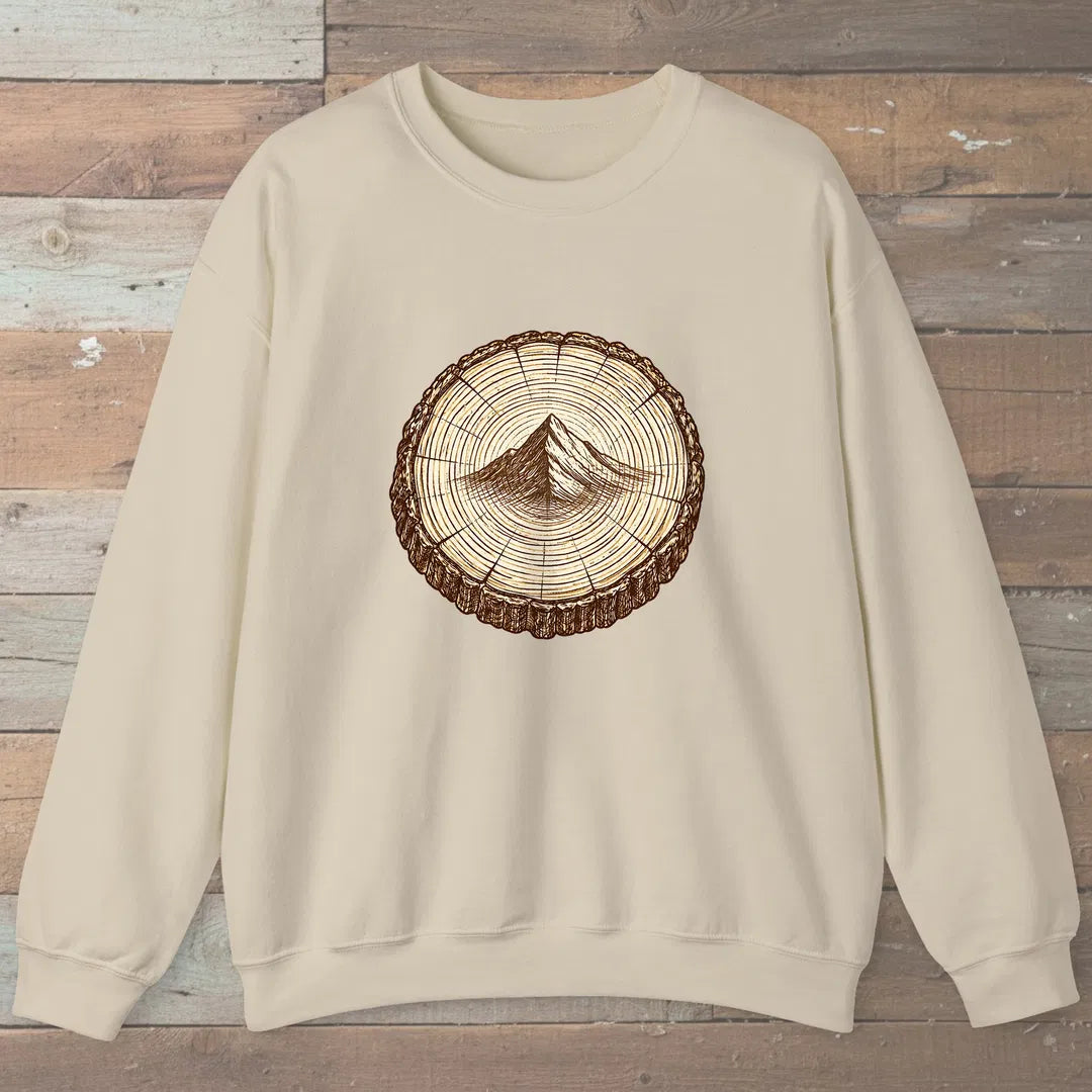 Stump Mountain Sweatshirt Sand Outdoor Nature Tee