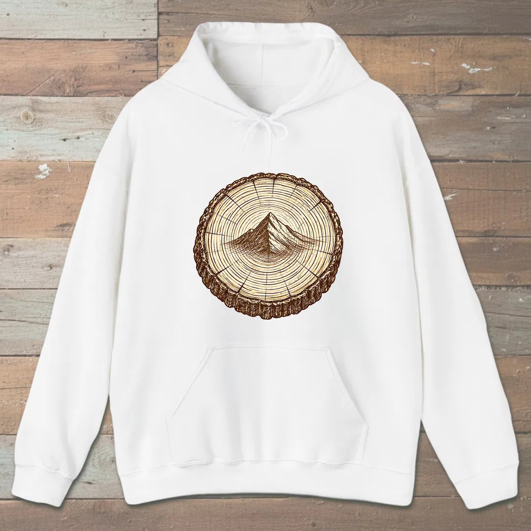 Stump Mountain Hoodie White Outdoor Nature Tee
