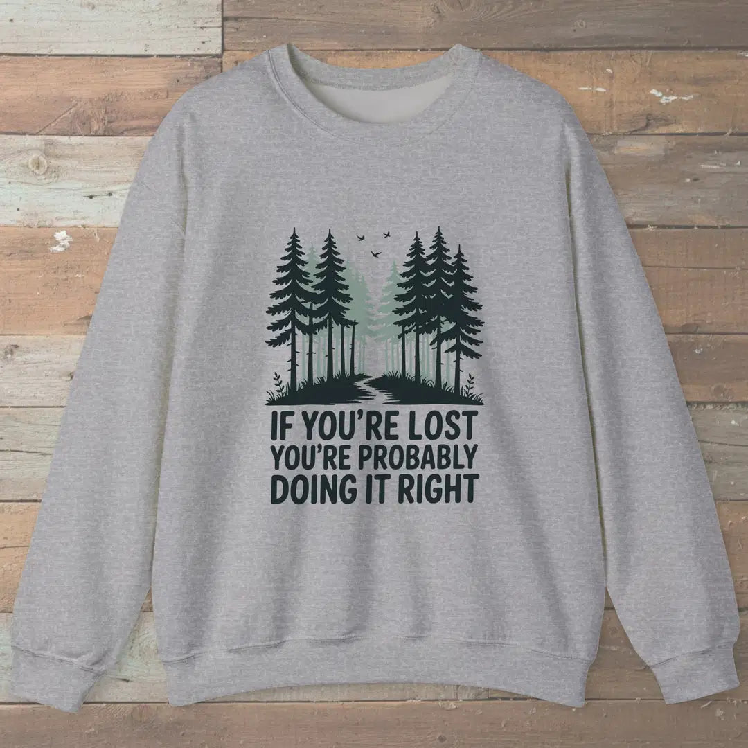 If You Are Lost Sweatshirt Sport Grey Outdoor Nature Tee