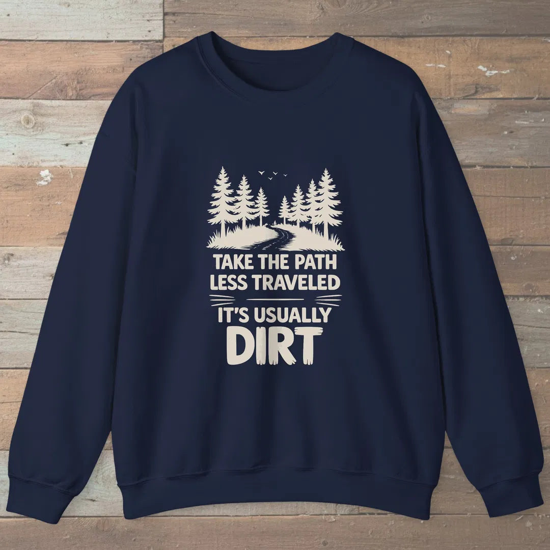 Dirt Path Sweatshirt Navy Outdoor Nature Tee