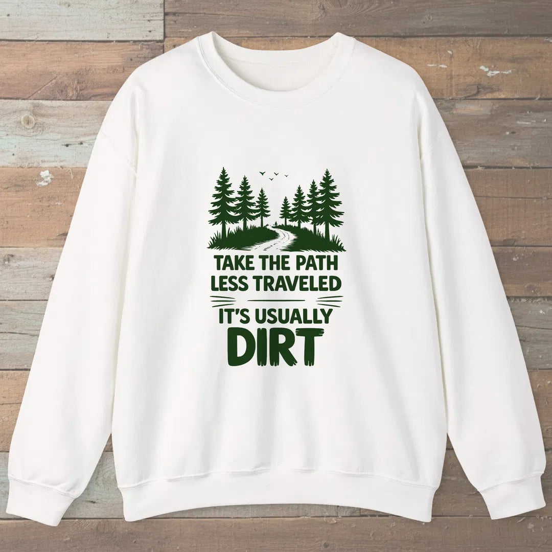 Dirt Path Sweatshirt White Outdoor Nature Tee