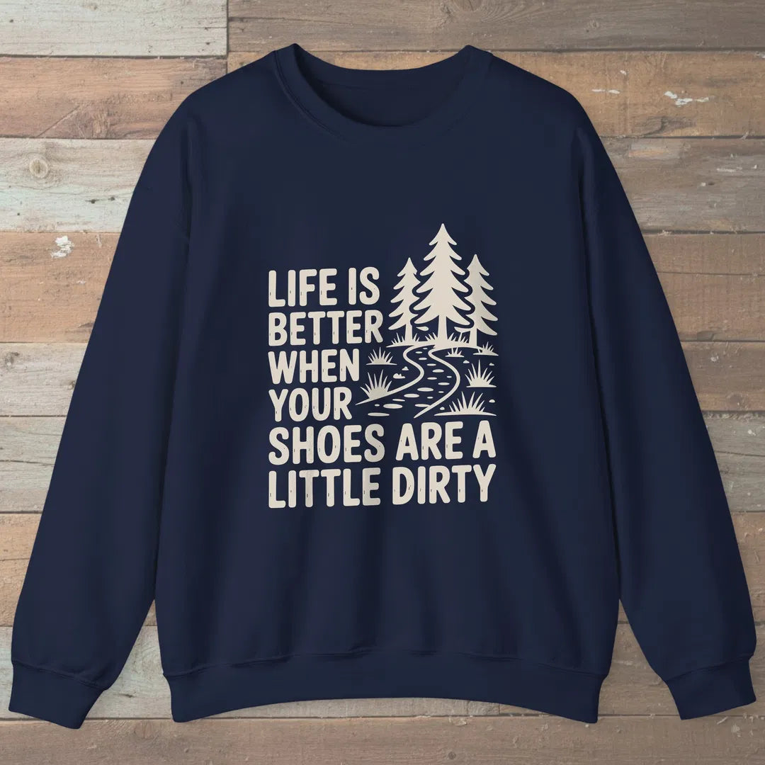 Life Is Better Sweatshirt Navy Outdoor Nature Tee