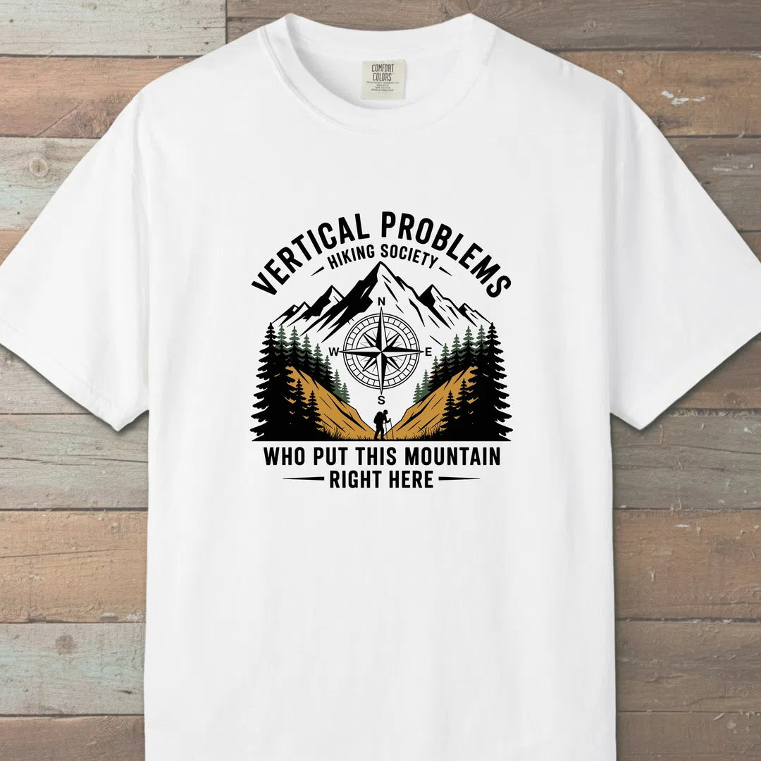 Vertical Problems Hiking Society T-Shirt White Outdoor Nature Tee