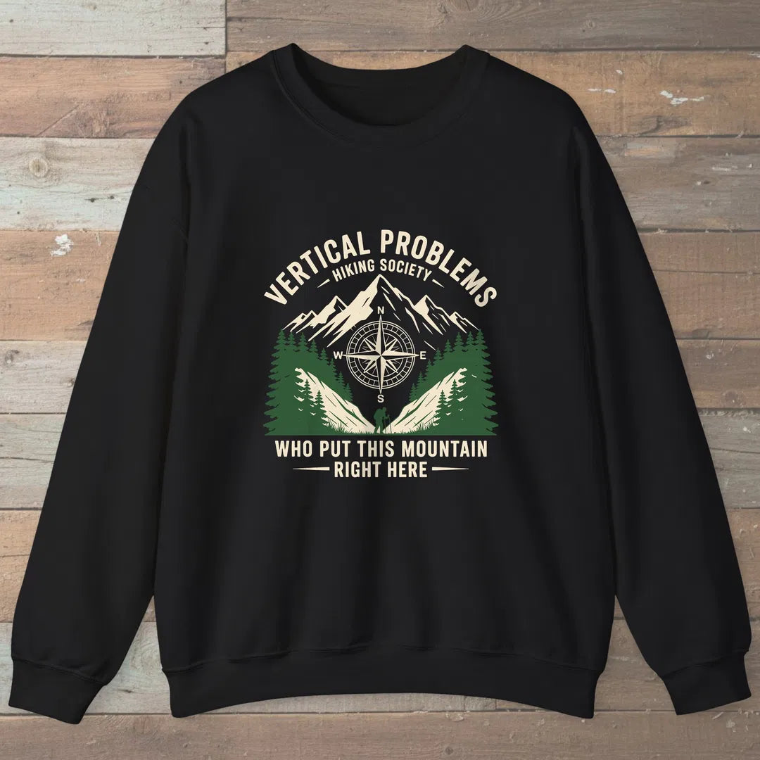 Vertical Problems Hiking Society Sweatshirt Black Outdoor Nature Tee