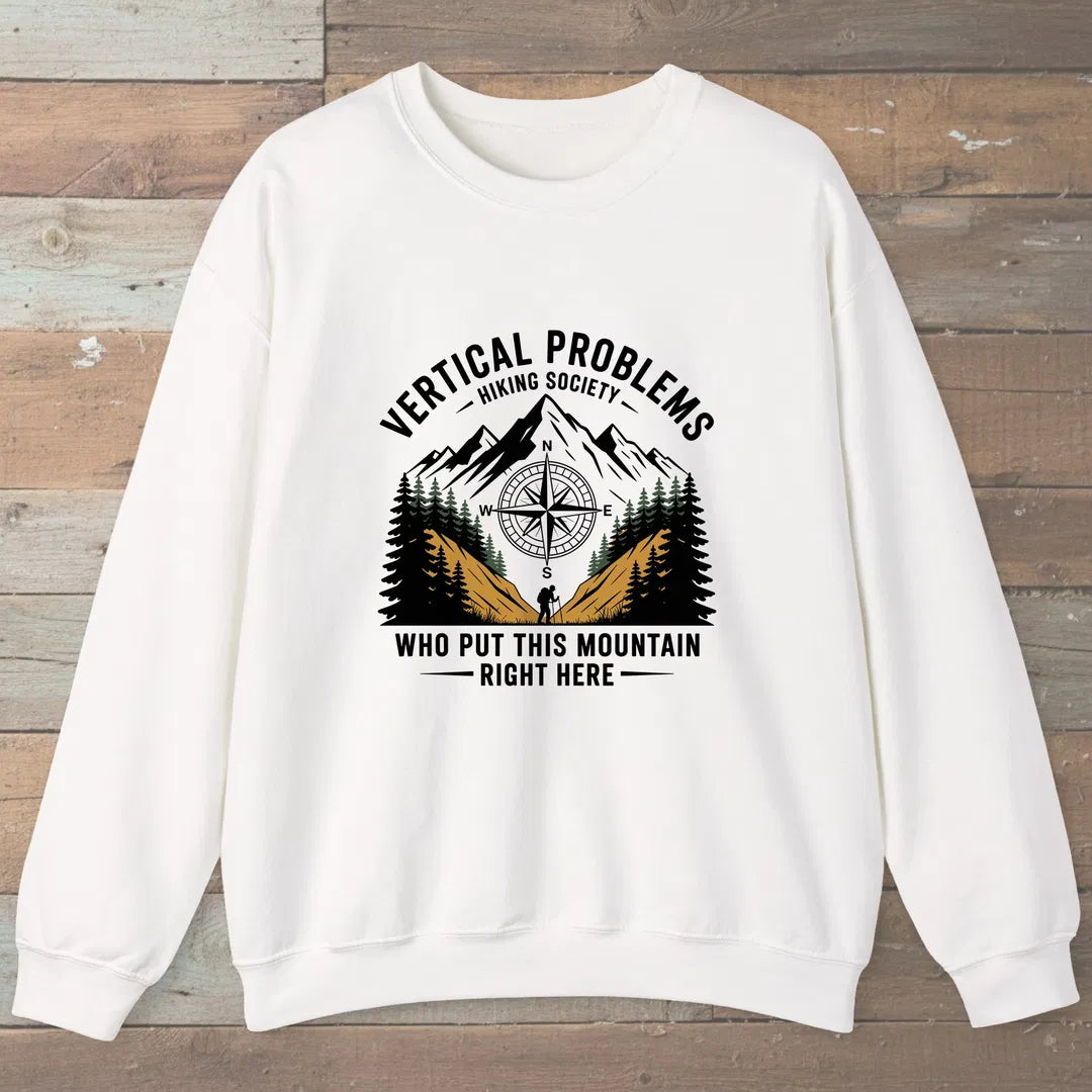 Vertical Problems Hiking Society Sweatshirt White Outdoor Nature Tee