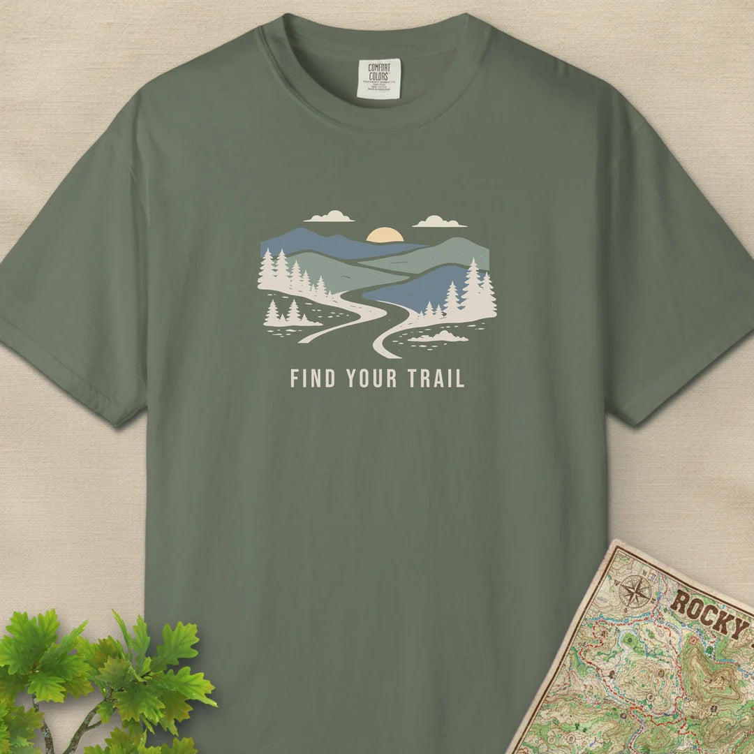 Find Your Trail T-Shirt Moss Outdoor Nature Tee