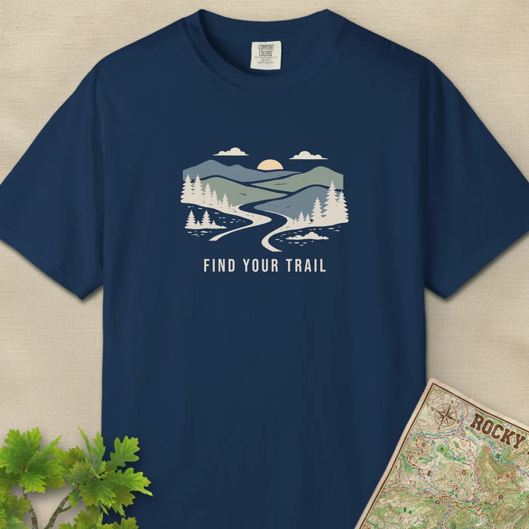 Find Your Trail T-Shirt Navy Outdoor Nature Tee
