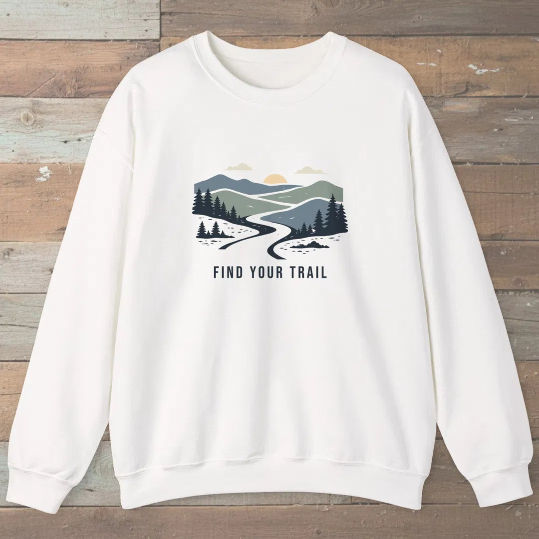 Find Your Trail Sweatshirt White Outdoor Nature Tee
