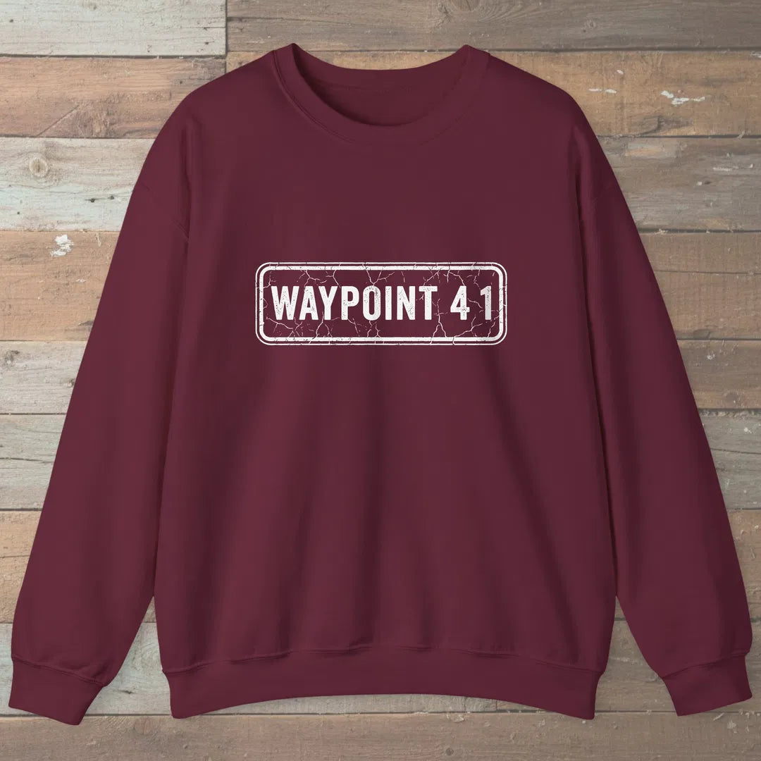 Waypoint 41 Sweatshirt Maroon Outdoor Nature Tee